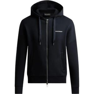 Emporio Armani, Heren, Sweatshirts & Hoodies, Blauw, Maat: L