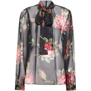 Dolce & Gabbana, Dames, Blouses & Shirts, Veelkleurig, Maat: M Chiffon,