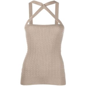 Patou, Dames, Tops, Beige, Maat: M Wol,