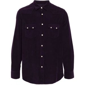 Lardini, Heren, Overhemden, Paars, Maat: 3XL Katoen,