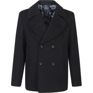 Etro, Heren, Mantels, Blauw, Maat: S Wol,