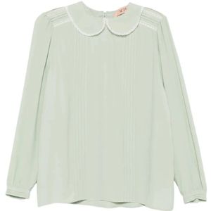 N21, Dames, Blouses & Shirts, Groen, Maat: XL