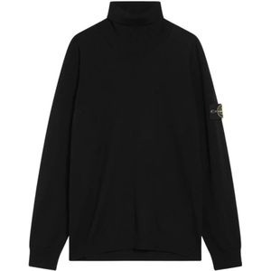 Stone Island, Heren, Truien, Zwart, Maat: XL Wol,