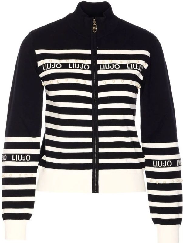 Liu Jo - Better - Gebreid Vest - Zwart/Wit - Lange Mouw