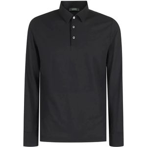 Zanone, Heren, Tops, Zwart, Maat: L