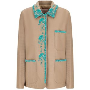 Valentino Garavani, Dames, Jassen, Beige, Maat: 2XS