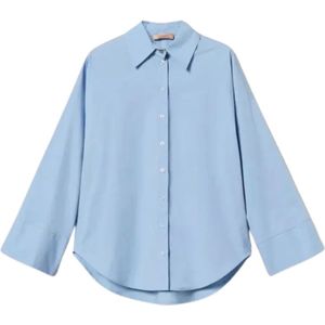 Twinset, Dames, Blouses & Shirts, Blauw, Maat: M Katoen,