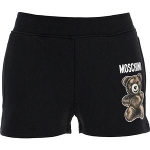 Moschino, Dames, Korte broeken, Zwart, Maat: 3XS Katoen,