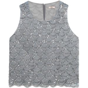 Oltre, Dames, Tops, Grijs, Maat: S Polyamide,