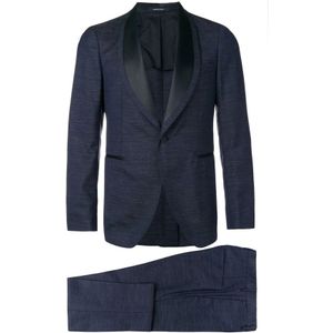 Tagliatore, Heren, Pakken, Blauw, Maat: L Wol,