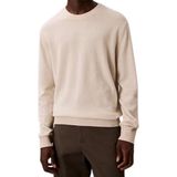 Calvin Klein - Klassieke Kasjmier Trui met Ronde Hals - Beige - Heren