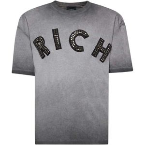 John Richmond, Heren, Tops, Grijs, Maat: S Katoen,