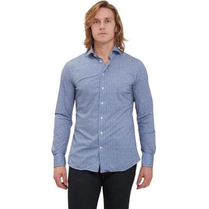 Traiano Milano, Heren, Overhemden, Blauw, Maat: M