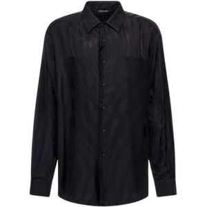 Roberto Cavalli, Heren, Overhemden, Zwart, Maat: L