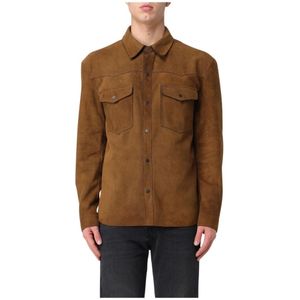 Salvatore Santoro, Heren, Jassen, Bruin, Maat: XL Suède,