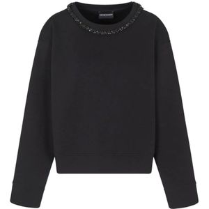 Emporio Armani, Dames, Sweatshirts & Hoodies, Zwart, Maat: L