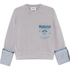 Moschino, Dames, Sweatshirts & Hoodies, Grijs, Maat: XS