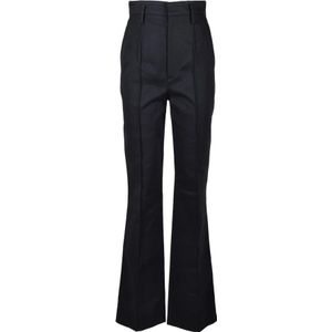 Saint Laurent, Dames, Broeken, Zwart, Maat: XL Katoen,