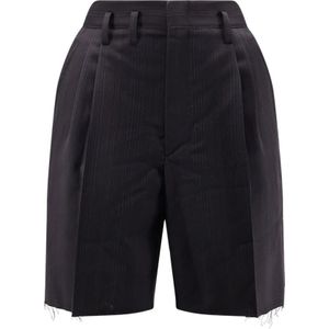 Maison Margiela, Dames, Korte broeken, Zwart, Maat: XS Wol,