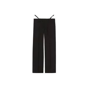 Gucci Zwarte wollen broek met zijriemen , Black , Dames , Maat: 2XS