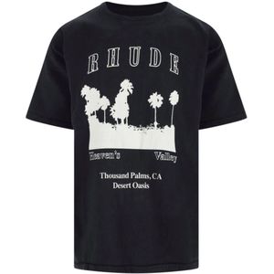 Rhude, Heren, Tops, Zwart, Maat: L Katoen,