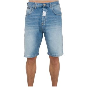 Philipp Plein, Heren, Korte broeken, Blauw, Maat: W32 Denim,