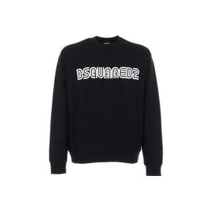 Dsquared2 Heren Katoenen Sweatshirt , Black , Heren , Maat: M