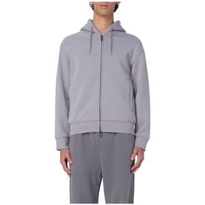 Emporio Armani, Heren, Sweatshirts & Hoodies, Grijs, Maat: S Katoen,
