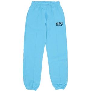 Nike, Dames, Broeken, Blauw, Maat: M Fleece,