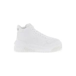 Versace Geëmbosseerde Greca Leren Sneakers , White , Heren , Maat: 40 EU