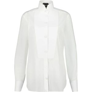 Tom Ford, Dames, Blouses & Shirts, Wit, Maat: S Katoen,