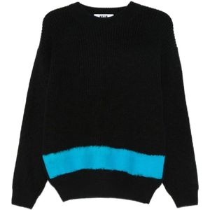 Msgm, Heren, Truien, Zwart, Maat: M Wol,