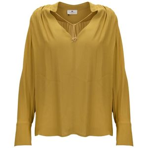 Elisabetta Franchi, Dames, Blouses & Shirts, Geel, Maat: M Viscose,