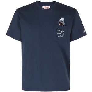 MC2 Saint Barth, Heren, Tops, Blauw, Maat: L Katoen,