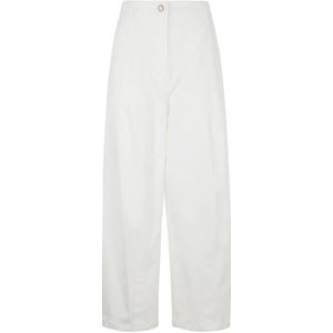 Max Mara, Dames, Broeken, Wit, Maat: 2XS Katoen,