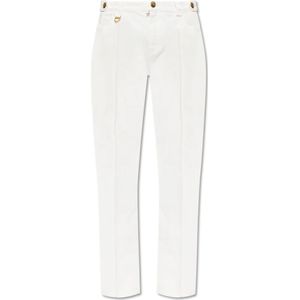 Chloé - Rechttoe-rechtaan Broek - Wit - Dames - Katoen