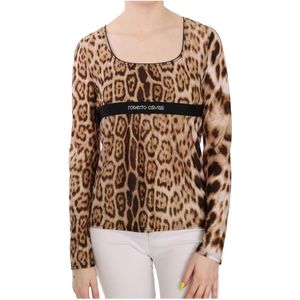 Roberto Cavalli, Dames, Tops, Bruin, Maat: L Polyamide,