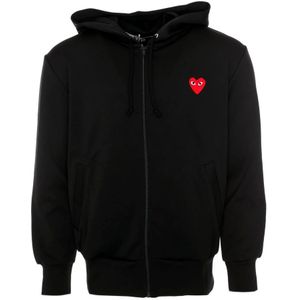 Comme des Garçons Play, Heren, Sweatshirts & Hoodies, Zwart, Maat: 2XL