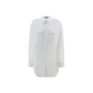 Prada Witte Katoenen Overhemd met Lange Mouwen , White , Dames , Maat: XS