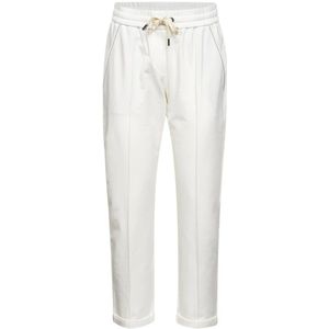 Brunello Cucinelli, Dames, Broeken, Wit, Maat: XS Katoen,