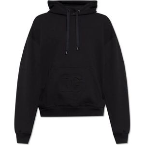 Dolce & Gabbana, Heren, Sweatshirts & Hoodies, Zwart, Maat: M Katoen,