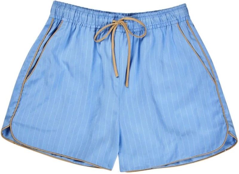 Munthe Broek 'UPPI'  lichtblauw / wit