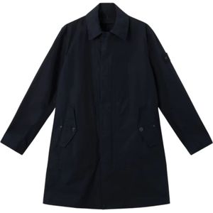 Stone Island, Heren, Mantels, Blauw, Maat: M Katoen,