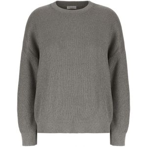 Brunello Cucinelli, Dames, Truien, Grijs, Maat: S Katoen,