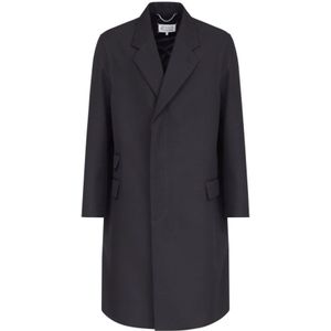Maison Margiela, Heren, Mantels, Zwart, Maat: XL Wol,