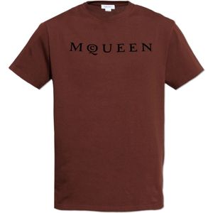 Alexander McQueen, Heren, Tops, Bruin, Maat: L Velours,