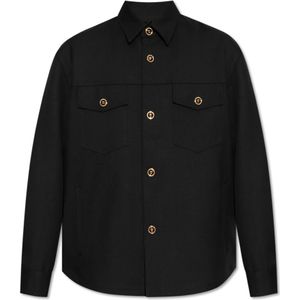 Versace, Heren, Jassen, Zwart, Maat: M Wol,