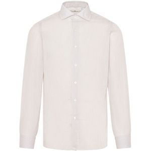 Finamore, Heren, Overhemden, Bruin, Maat: 3XL Katoen,