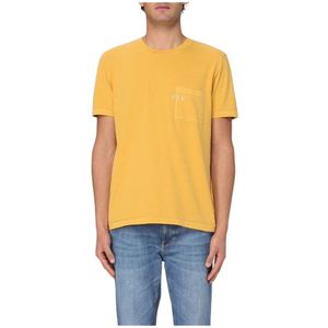 Fay, Heren, Tops, Geel, Maat: M Katoen,