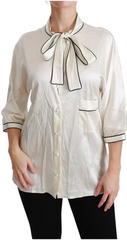 Dolce & Gabbana, Dames, Blouses & Shirts, Beige, Maat: L Zijde,